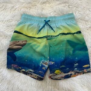 wonder nation Ocean Scene Swim Shorts in Teal and Blue